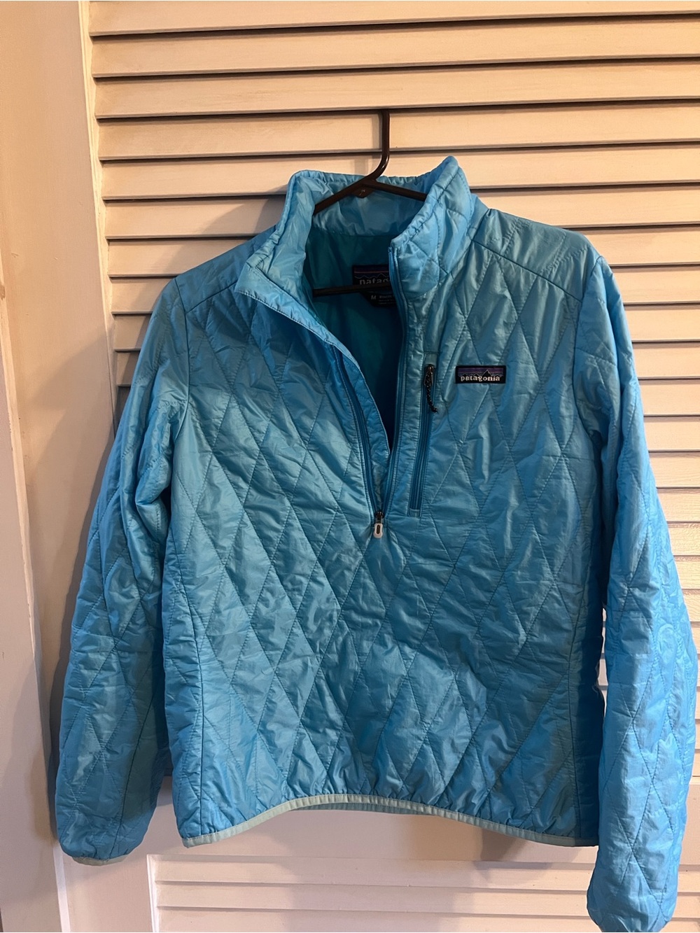 Patagonia Light Blue Nano Puff Half-Zip Pullover Jacket